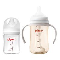 Pigeon 贝亲 igeon 贝亲 自然离乳PPSU重力球吸管双把手奶瓶套组