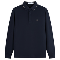 Navigare意大利小帆船长袖POLO衫男士2025年秋季舒适翻领T恤棉质上衣 海军蓝 4XL