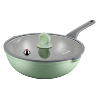 炊大皇炒锅陶瓷外壁钛盾无涂层不粘锅微压不粘平底炒锅30cm 钛盾微压无涂层炒锅 30cm