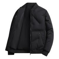 罗蒙(ROMON)羽绒服男夹克外套商务休闲防寒保暖鸭绒羽绒服爸爸装 黑色 XL(125~138斤)