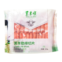 东来顺 国产原切肋排羊肉卷 400g/袋 2袋