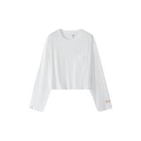 Gap 盖璞 女士拼接口袋logo长袖T恤简约百搭纯色上衣 639096 白色 L