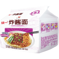 统一 炸酱面老北京味泡面拌面速食食品速食面即食面早餐100g*5