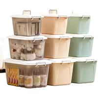 禧天龙（Citylong）收纳箱加厚大号整理箱家用小件玩具零食化口罩收纳盒手提储物箱 烟熏灰5L 3个装 装 3个