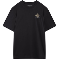 美特斯邦威（Meters Bonwe）T恤男2025夏季百变印花短袖恤落肩纯色宽松短袖 影黑 2XL 185 104B