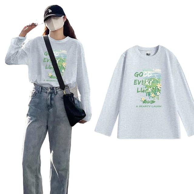 Baleno S&K 100%纯棉 长袖T恤 宽松休闲 百搭上衣