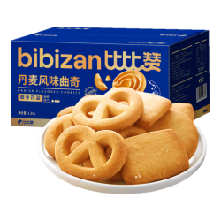 比比赞 BIBIZAN）丹麦风味曲奇1200g量贩装酥性奶香饼干糕点办公室休闲零食品送礼