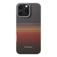 PITAKA适用苹果iPhone16ProMax手机壳日落月升16Pro凯夫拉MagSafe磁吸非碳纤维超薄上下包沙漠金保护套 日落 iPhone16ProMax手机壳