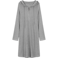 La·go·go 春秋连帽插肩袖舒适慵懒都市休闲直筒裙百搭连衣裙女