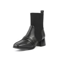 ST&SAT 星期六 女士通勤袜靴方头粗跟短靴