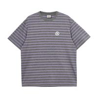 杰克·琼斯（JACK&JONES）夏季男装撞色斜纹半袖上衣直筒版圆领短袖T恤 224201079深花灰 S 170