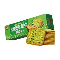 伟龙 爆葱鸡片薄脆饼干108g国货独立包装加量香葱