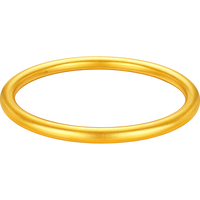 六福珠宝福满传家足金古法素圈黄金手镯 计价 A01G0015DS 60mm-约5.20克