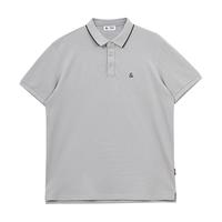 杰克·琼斯(JACK&JONES)25年polo衫男夏季无忧搭撞色罗纹翻领商务刺绣logo男士短袖POLO衫 浅灰C39 M