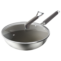 炊大皇（COOKER KING）钛康32cm炒锅 易洁平底不粘锅 电磁炉通用炒菜锅煎锅 TK32CG 【0氟涂层】钛康炒锅 32cm