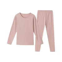 芬腾 保暖内衣女23年春秋季长袖棉感高弹贴身圆领保暖套装 女款E-豆沙 XXL