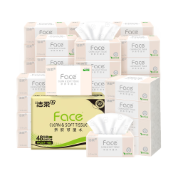 洁柔 抽纸 可湿水3层100抽面巾纸18包 王者荣耀Face 王昭君小乔整箱装