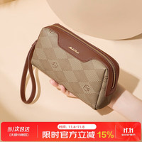 马莎兰缇 钱包女时尚拉链手拿包大容量女士手抓零钱包多功能手机包新年生日礼物送女友老婆 啡色