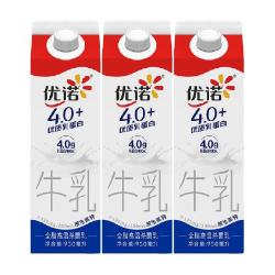 优诺 低温鲜奶4.0+优质乳蛋白高钙950ml*3瓶