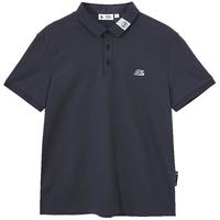 杰克·琼斯(JACK&JONES)2024年春季男士撞色翻领复古简约短袖衣服polo衫224106032 炭黑蓝E40 175/96A/M