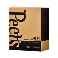 Peet's COFFEE 皮爷咖啡 皮爷peets 家常新鲜挂耳滤泡式黑咖啡粉深烘-5片装