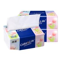 洁柔抽纸缤纷系列3层100抽纸巾面巾纸无香餐巾纸卫生纸抽家用实惠装 3层 100抽*3包