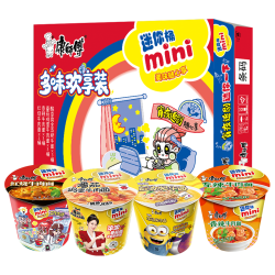 康师傅 方便面迷你桶混合4口味1箱整箱装泡面速食面