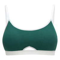 6IXTY8IGHT 68内衣女防走光运动风无钢圈三角杯文胸罩BR14243 8F4雨林绿 M