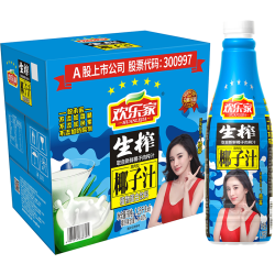 欢乐家 椰子汁1.25kg*6瓶 杨幂代言 果肉+椰汁植物蛋白饮料 果汁礼盒送礼