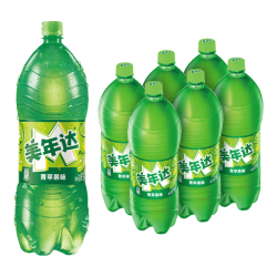 美年达 青苹果味汽水碳酸饮料2L*6大瓶