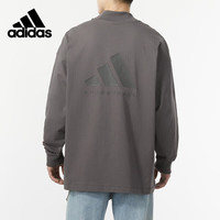 adidas 阿迪达斯 春季男子长袖训练宽松舒适休闲运动T恤IX1972 XL码 char炭灰