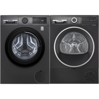 博世 洗烘套装10+10珍珠黑大容量全自动滚筒除菌洗衣机家 WGE152U2AW+WQE252U2AW