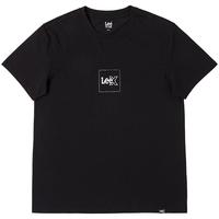 李 Lee25早春标准版圆领方型印花Logo男短袖T恤潮LMT0098044LE 黑色 M