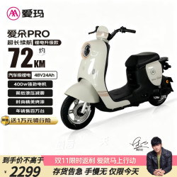 爱玛 电动自行车爱朵48V24Ah锂电长续航豪华复古电动车 百利米