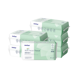 UNIFREE 一次性洗脸巾绵柔巾加大加厚洁面巾干湿两用擦脸巾洗面巾 珍珠纹AB面3包装-180抽