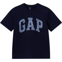 Gap 盖璞 男女款拼接字母logo短袖T恤 466766 卡其色 M