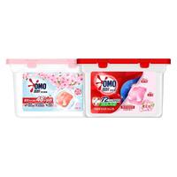 【超级桶】奥妙 OMO白桃护色洗衣凝珠400G(50颗)+樱花甜香400G(50颗)