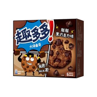趣多多 大块巧克力味曲奇饼干脏脏黑巧克力味共288g 休闲零食 早餐下午茶