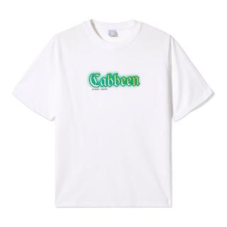 卡宾（CABBEEN）【凉感】索罗那短袖T恤男2024夏季渐变LOGO印花潮牌纯色 漂白色02 54