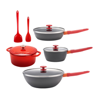 ZWILLING 双立人 炒锅不粘锅炒菜锅平底煎锅少油烟电磁炉通用NOW PLUS厨具多用锅 6件套