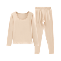 芬腾 小米有品 限时秒杀丨女士5A抗菌圆领保暖秋衣秋裤打底衫套装 肤色-S3658女款 S