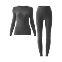 蕉内热皮503+++保暖套装抗菌打底内衣加厚秋衣秋裤内搭 【女士】90°花灰 L