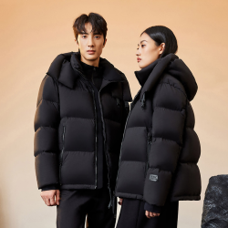 黑尊 情侣款黑金保暖羽绒服8003