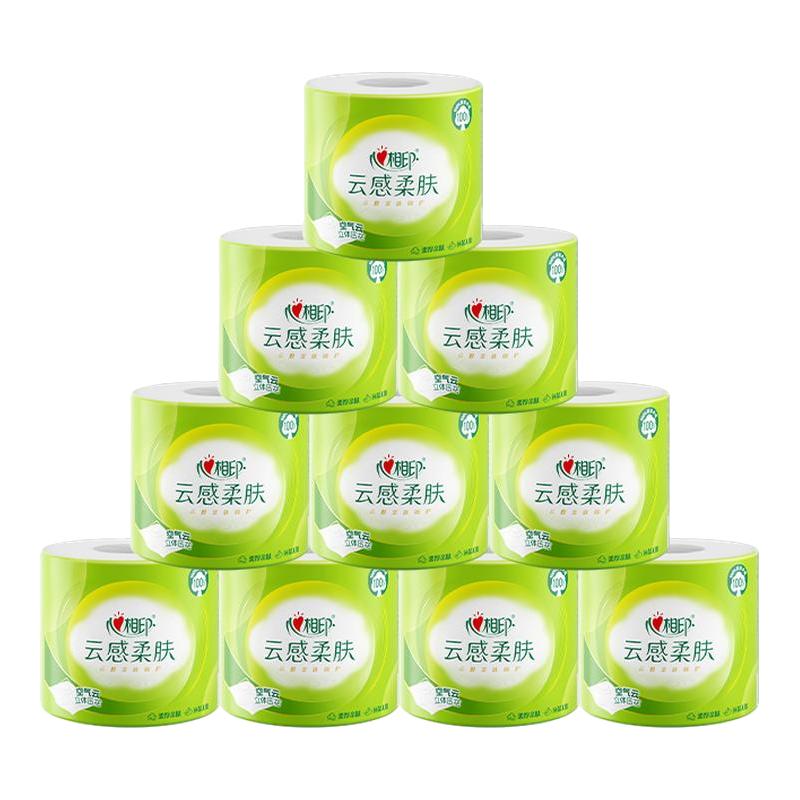 【限时秒】心相印卷筒纸云感柔肤4层加厚卷纸家用卫生纸150克10卷