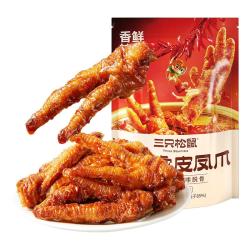三只松鼠 热卤虎皮凤爪香辣味300g袋装休闲零食鸡爪卤味鸡肉熟食小吃