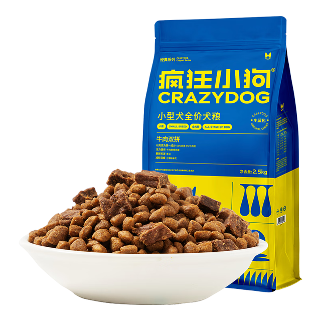 PLUS会员：疯狂小狗 京东定制 牛肉双拼小型犬全阶段狗粮 2.5kg