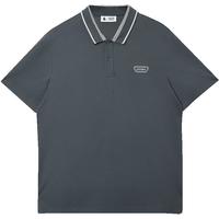 杰克·琼斯(JACK&JONES)男装25年桑蚕丝POLO衫男士翻领短袖T恤夏季商务休闲高端撞色半袖 E39珍珠黑 常规 3XL