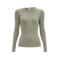 蕉内轻热皮5系女士薄暖肌底衣亲肤百搭保暖内衣上衣秋衣打底衫多领型 【圆领】洛绿 M