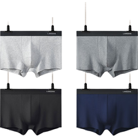 Langsha 浪莎 男士 平角裤 4条装 经典纯色款