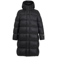 雪中飞 SNOWFLYING冬季长款黑曜石系列羽绒服男女连帽防风保暖时尚外套 黑色（男女同款） 180/100A